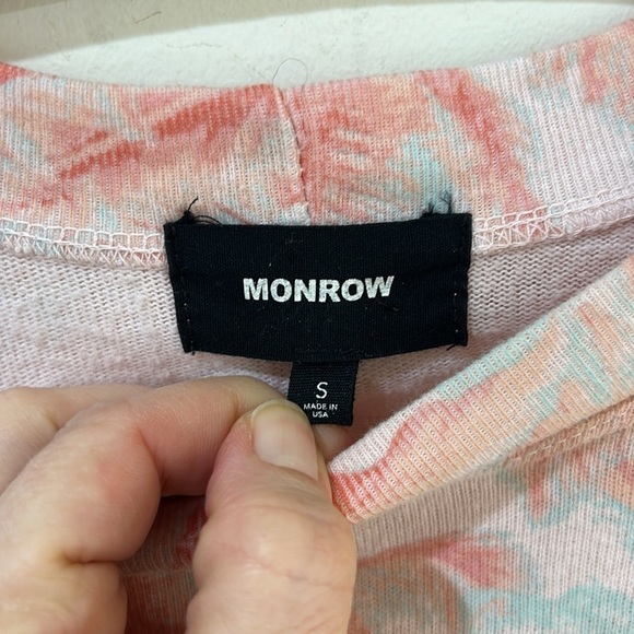 MONROW Tropical Palm Print Sweatshirt Size Small - Picture 9 of 16